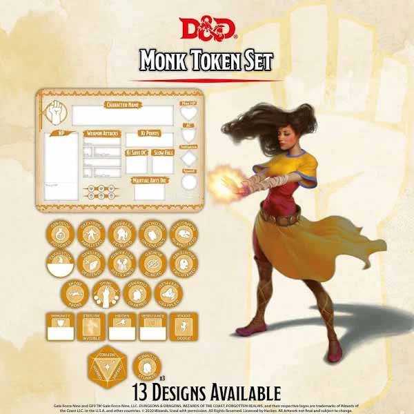 Dungeons and Dragons RPG Token Set - Monk