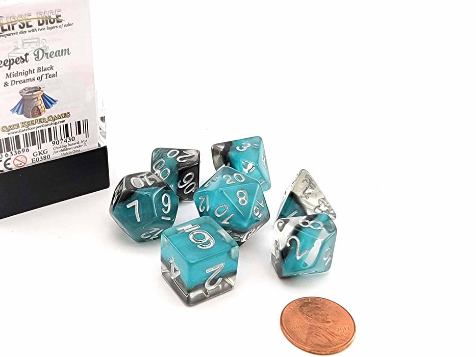 Eclipse Dice 7 Piece Polyhedral DnD Dice Set - Deepest Dream