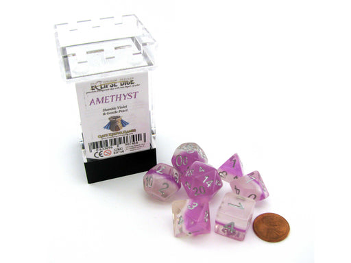 Eclipse Dice 7 Piece Polyhedral DnD Dice Set - Amethyst