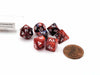 Mini 7-Die Polyhedral Dice Set - Red and Blue with White Numbers