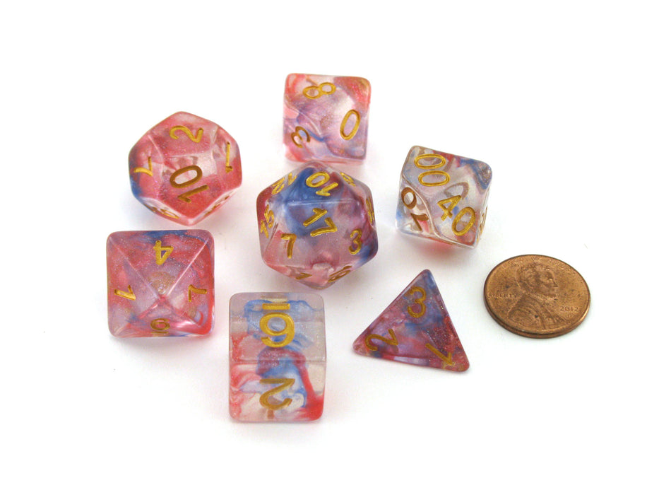 Unicorn Resin 16mm 7-Die Polyhedral Dice Set - Cosmic Carnival
