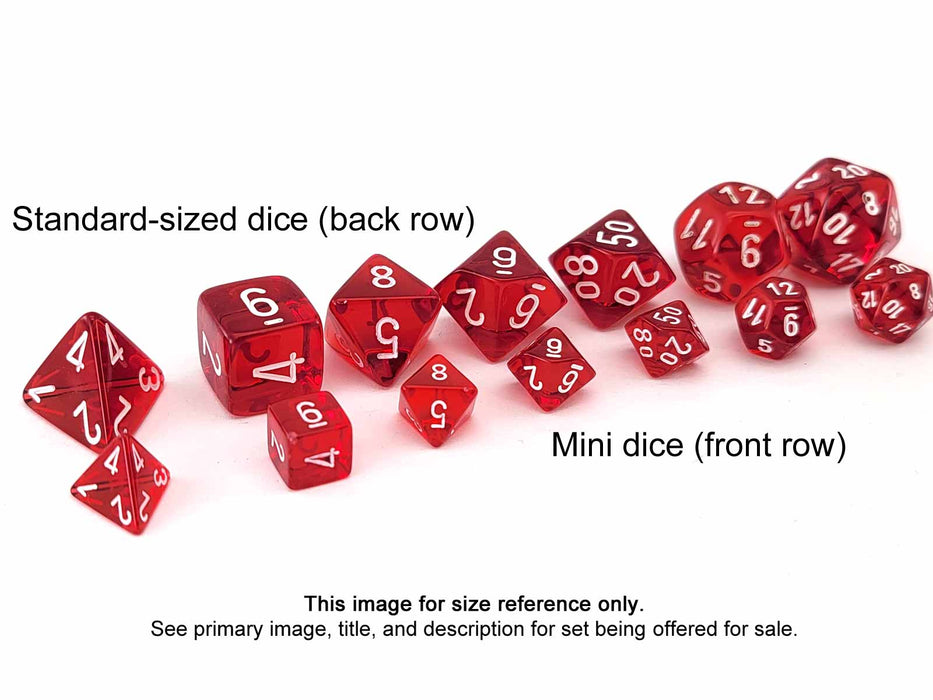Polyhedral Mini 7-Die Set, Vortex - Bright Green with Black Numbers