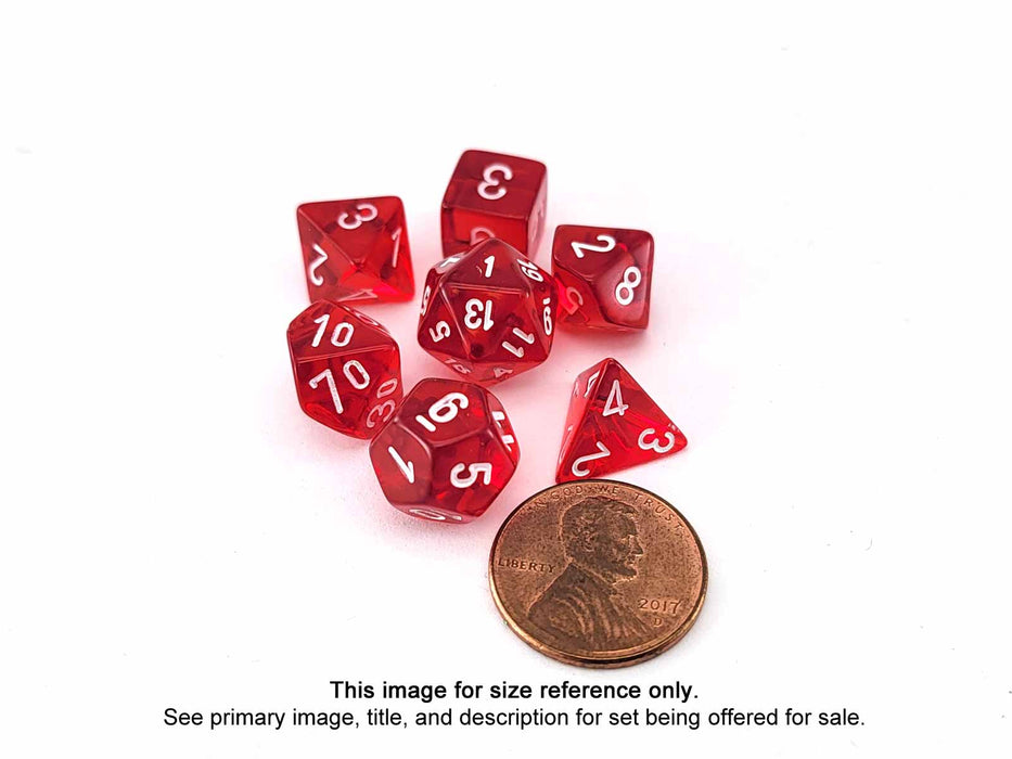 Polyhedral Mini 7-Die Set, Festive - Mosaic with Yellow Numbers