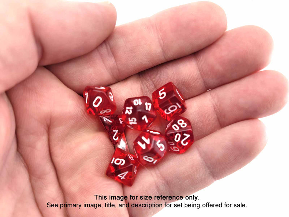 Polyhedral Mini 7-Die Set, Festive - Mosaic with Yellow Numbers