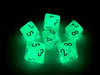 Luminary Borealis 15mm 8 Sided D8 Dice, 6 Pieces - Light Green with Gold Numbers