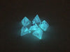 Ghostly Glow 18mm 4 Sided D4 Chessex Dice, 6 Pieces - Pink with Silver