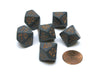 Opaque 16mm Tens D10 (00-90) Dice, 6 Pieces - Dark Grey with Copper Numbers