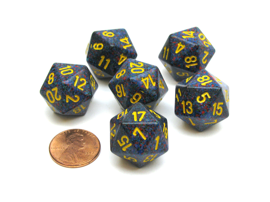 Speckled 20 Sided D20 Chessex Dice, 6 Pieces - Twilight