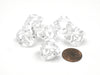 Translucent 16mm D10 (0-9) Chessex Dice, 6 Pieces - Clear with White Numbers
