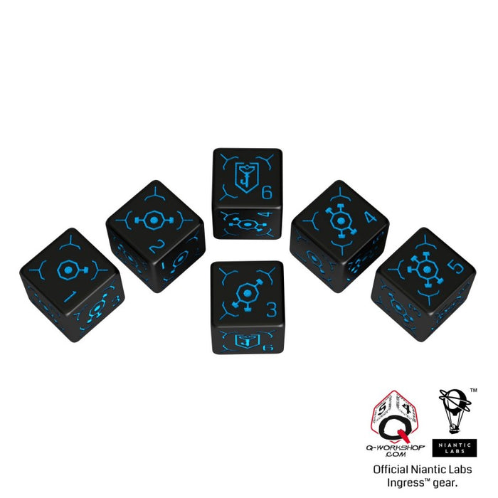 Q-Workshop Ingress Set of 6 D6 Dice Set: Resistance