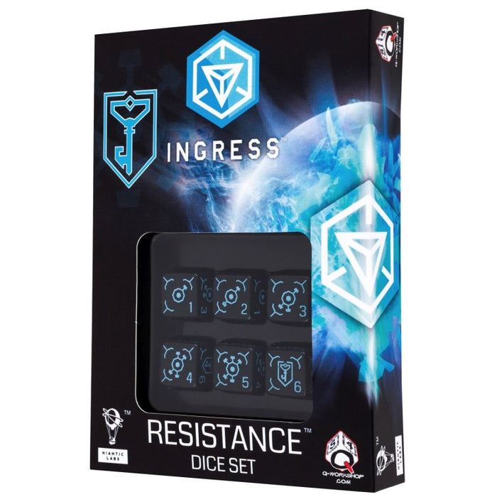 Q-Workshop Ingress Set of 6 D6 Dice Set: Resistance