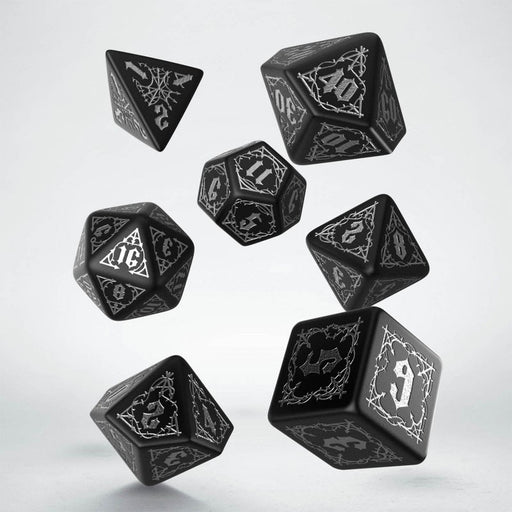 Bloodsucker 7 Piece Polyhedral Dice Set - Black/Silver