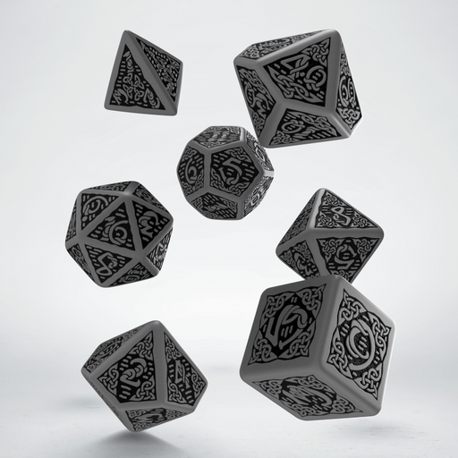 Celtic Dice Set 3D Grey/Black (7)