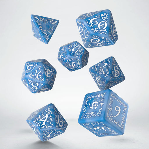 Q-Workshop Elvish Dice Set Glacier with White (7 Pieces)