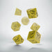 Q-Workshop Steampunk Dice Set Yellow with Black Etches (7 Piece Set)