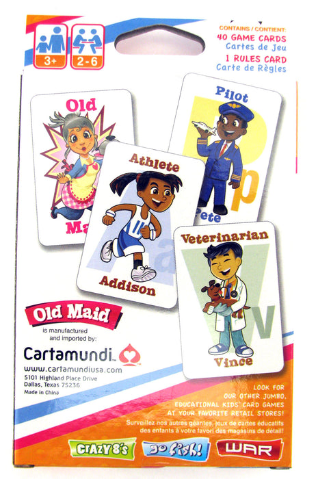 Cartamundi 2-In-1 Kids Jumbo Deck Card Game - Old Maid and Memory