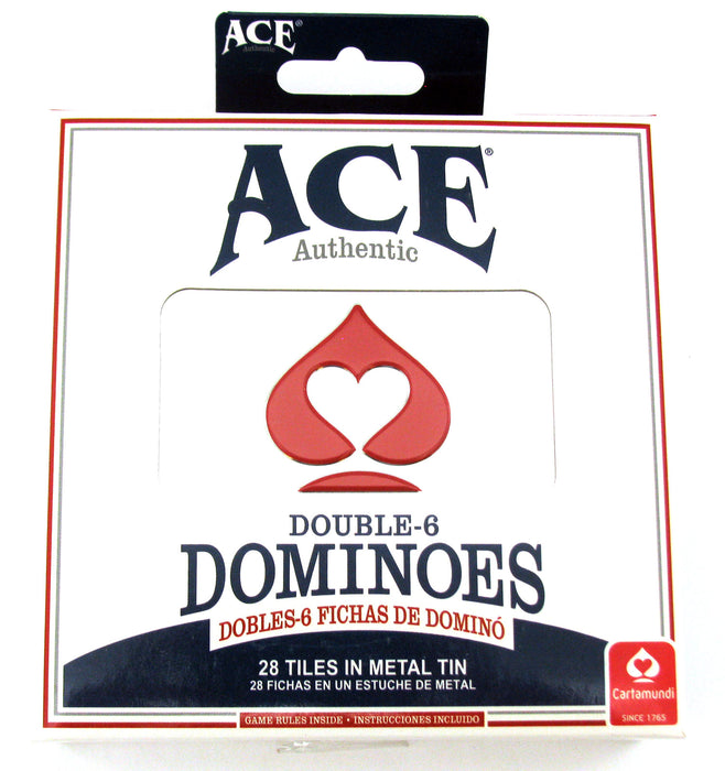 Ace Double Six Dominoes Game in Tin Case for 2 to 4 Players - 28 Dominoes