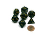 Tube of 7 Polyhedral RPG Sirius Dice with Bonus D20 - Solid Black, Gold Ink
