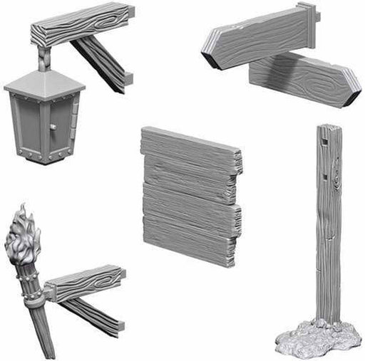 WizKids Deep Cuts Unpainted Miniatures: (W10) Signs & Lights