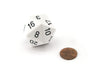 34mm Large 20-Sided D20 Opaque Chessex Dice, 1 Die - White with Black Numbers